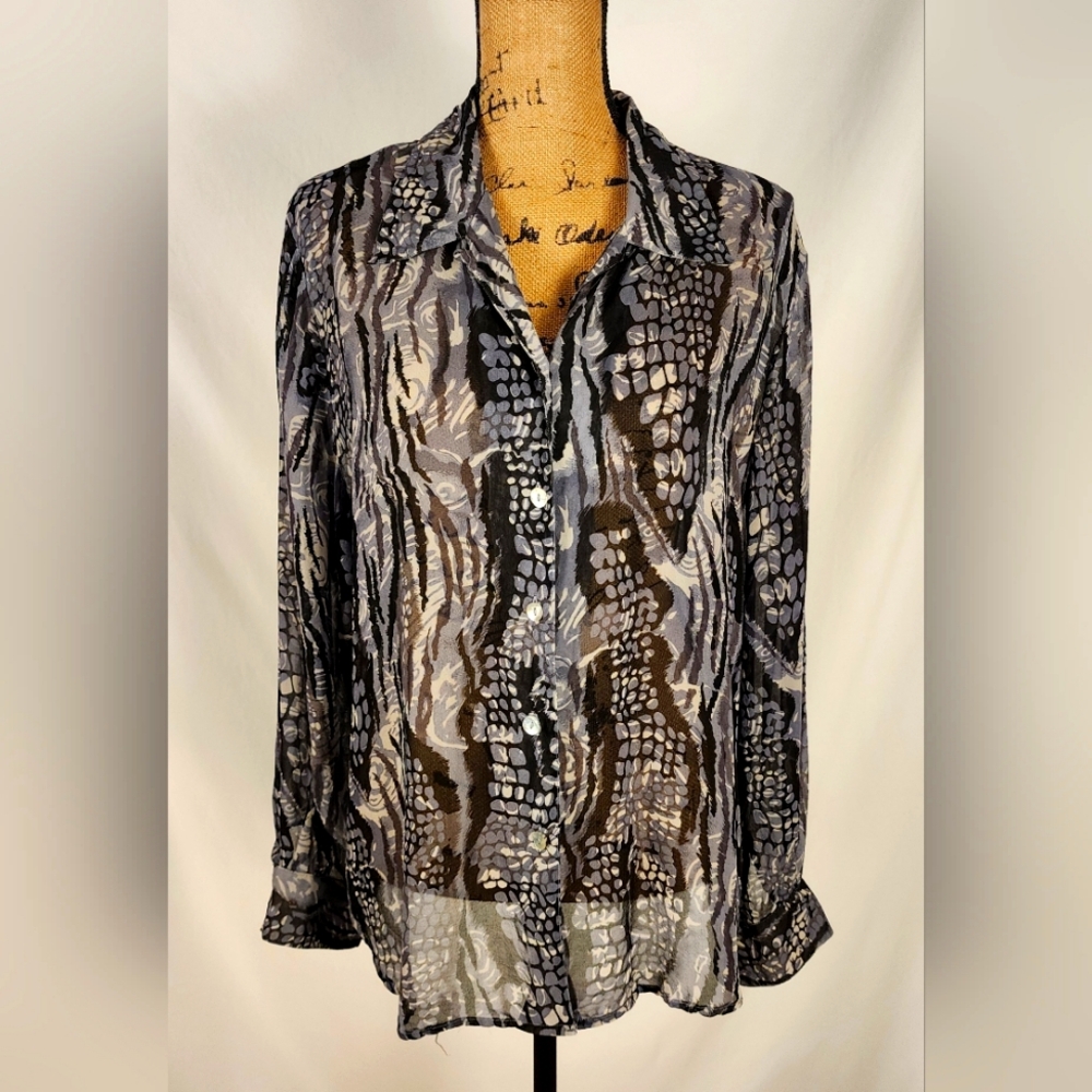 TESS 100% silk blouse size XL
